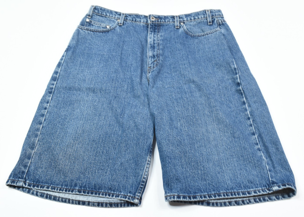 Vintage Levis SilverTab BAGGY Jean Shorts Mens 40 Blue Cotton Denim 90s